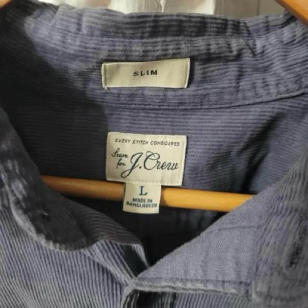 J. Crew Men's Light Blue Corduroy Button-Down Shirt